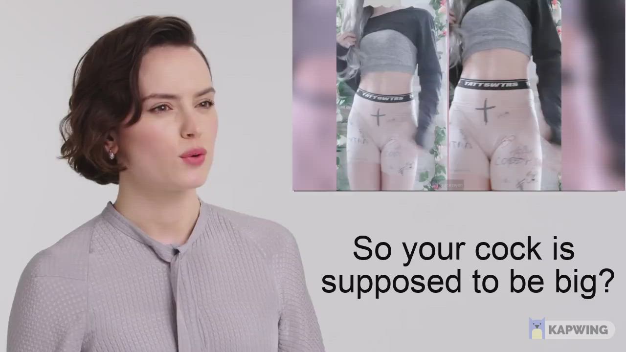 Daisy Ridley gets a BIG surprise from a hot girl in shorts.