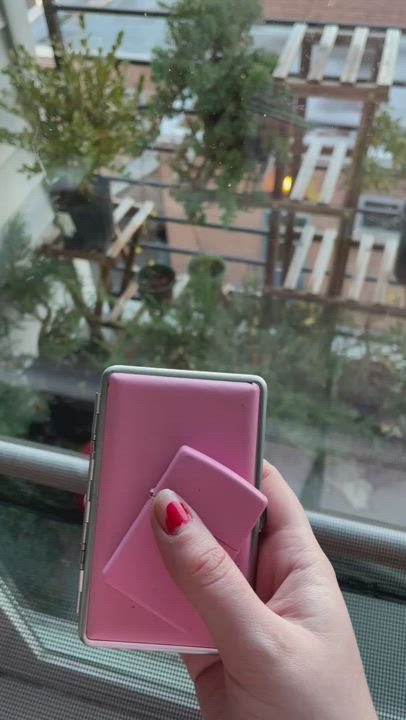 Pink case, pink lighter, pink cigarettes. I'm so happy!