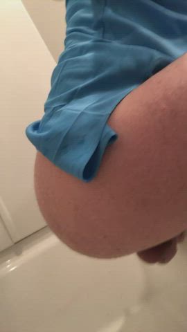 I made my sissy slut Kaylee do another clothed enema. She loves how slutty she looks