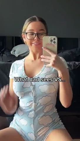 blowjob college cute daddy glasses loop pmv