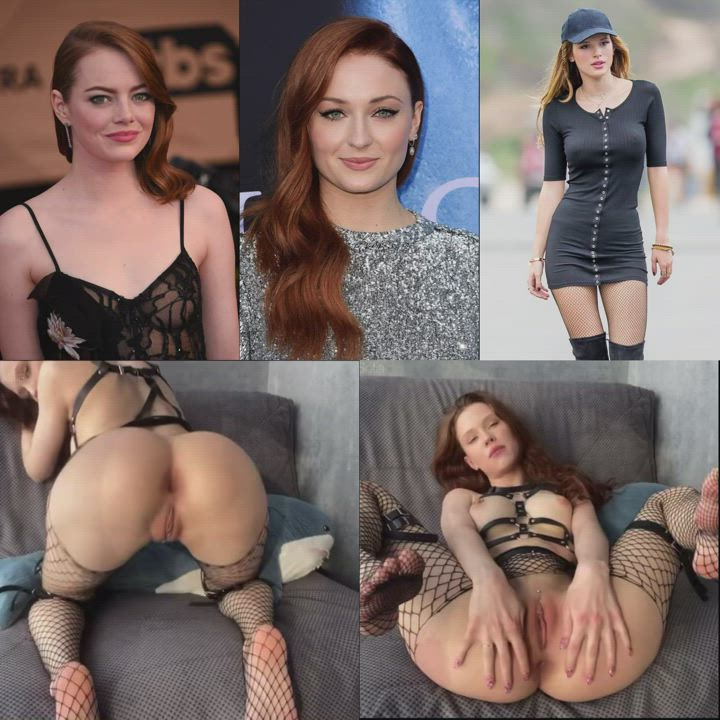 Emma Stone, Sophie Turner and Bella Thorne - Take one girl and decide in which position