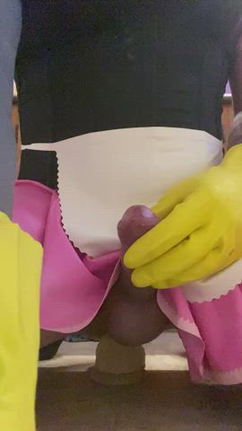 big dick crossdressing huge dildo latex latex gloves lingerie rubber sissy slut stockings