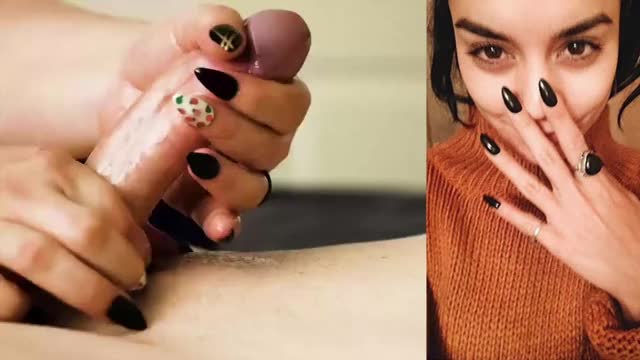 Vanessa Hudgens Long Black Nails Teasing
