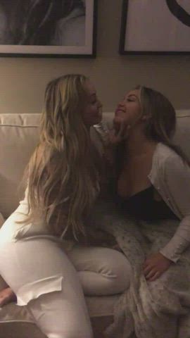 Amateur Kissing Lesbians Sensual Porn GIF by peterosar