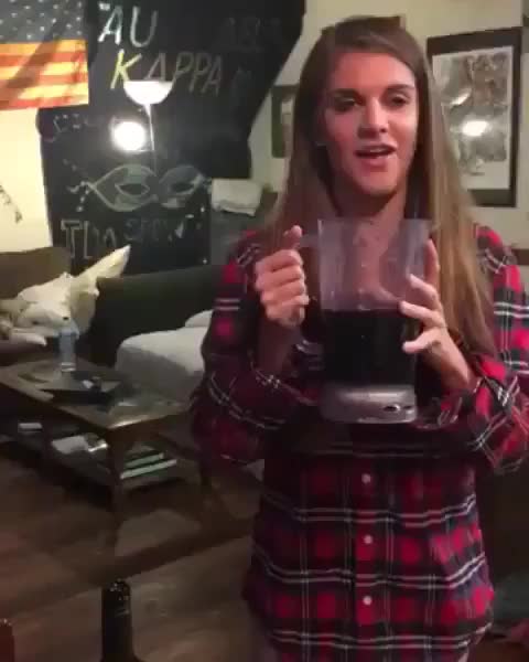 Chugging an entire bottle of wine