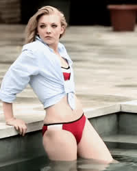 Bikini Blonde Celebrity Natalie Dormer Swimming Pool White Girl
