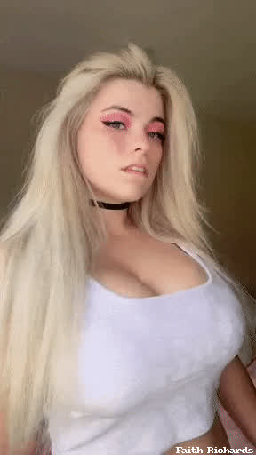 big tits blonde non-nude sfw smile