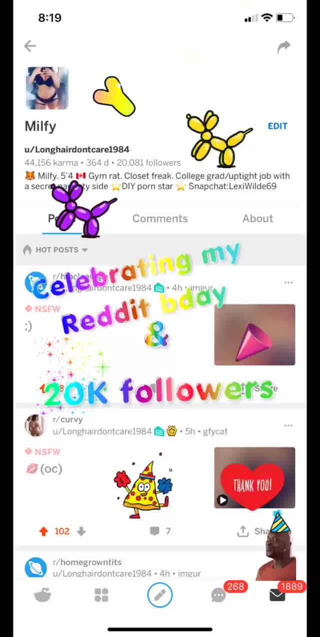 ? thank you guys for being so amazing on my Reddit birthday, 20K followers &amp;