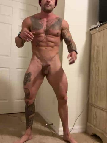 Any love for big muscles, tattoos and a big cock?