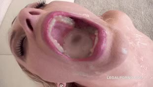 Brittany Bardot playing with cum before swallowing