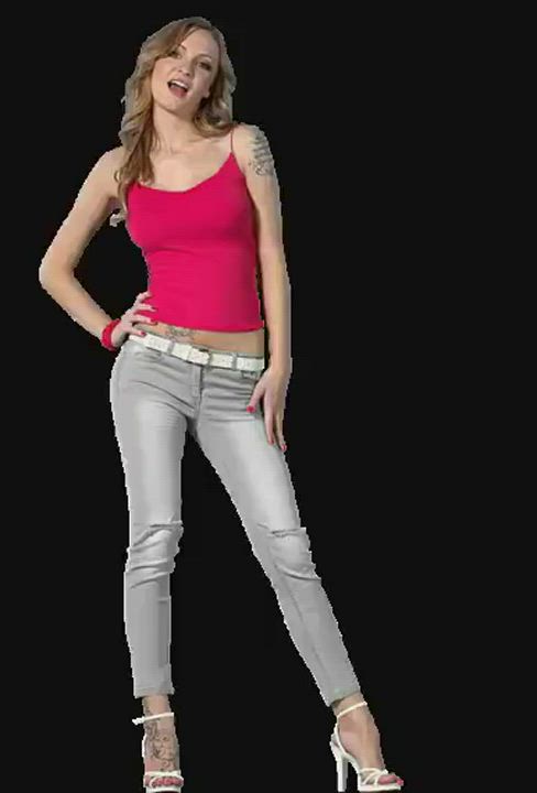 Belle Claire Blonde Clothed Jeans Stripper
