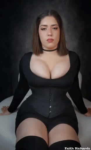 big tits bouncing bouncing tits brunette chubby corset curvy goth