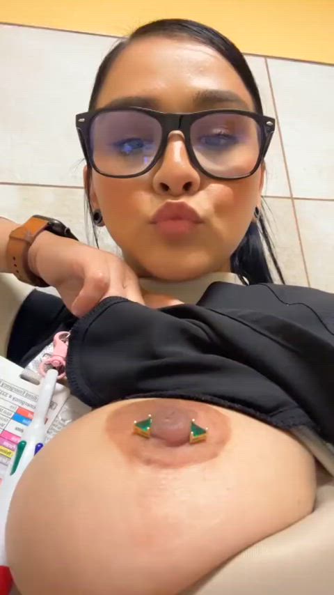 big tits fake tits latina nipple piercing nurse pierced tits