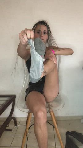 I will put my sock in your mouth and makes you massage my perfect feet