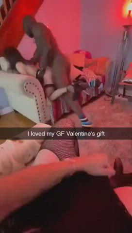You're a lucky cuck. Your GF begged me to allow you watch for Valentine's. Most cucks