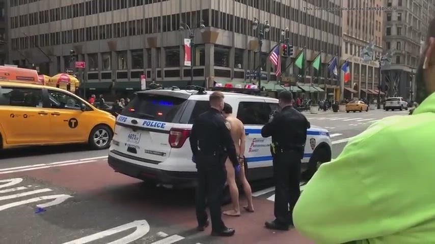 naked man arrested by NYPD