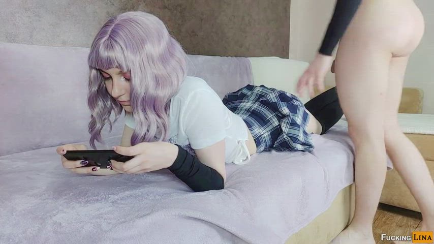 While She's Gaming On Her Phone