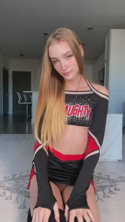 For anyone who might appreciate watching a naughty petite cheerleader flash the camera