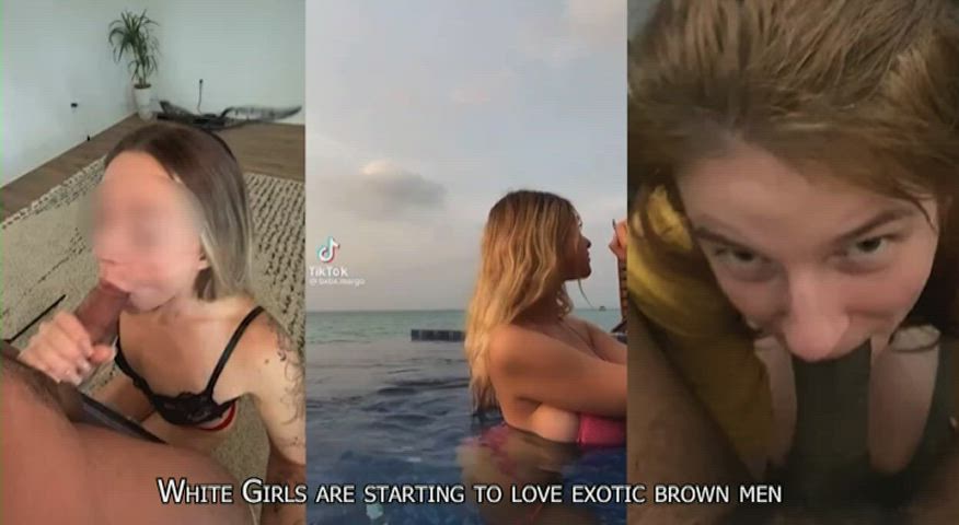 White Girls kneel to Brown Cock