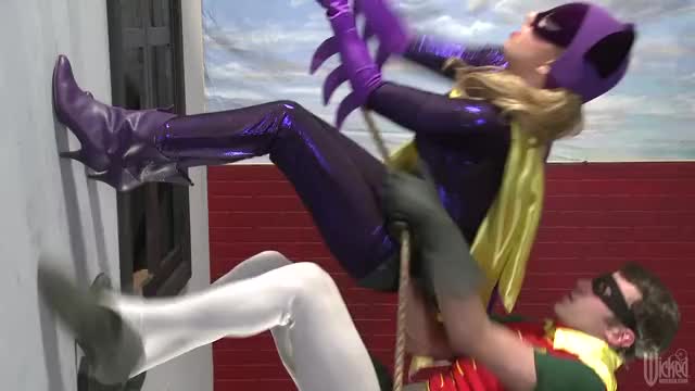 Batgirl has an itch to scratch! And Robin has a load for her snatch!