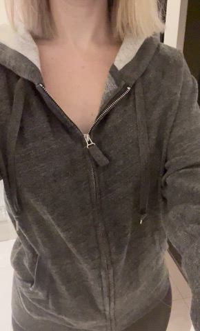 Hoodies are great to hide and show your boob size