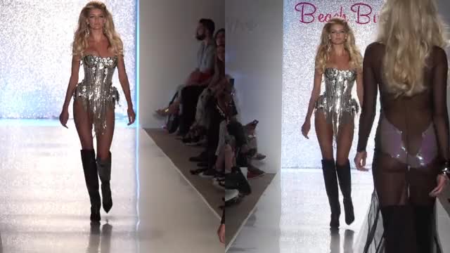 Kelly Rohrbach - Beach Bunny f The Blonds - Mercedes-Benz Fashion Swim (2015) - sparkly