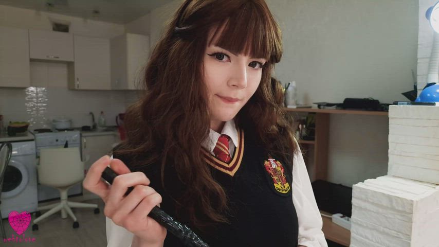 babe brunette cosplay costume cute handjob rule34 schoolgirl teen uniform