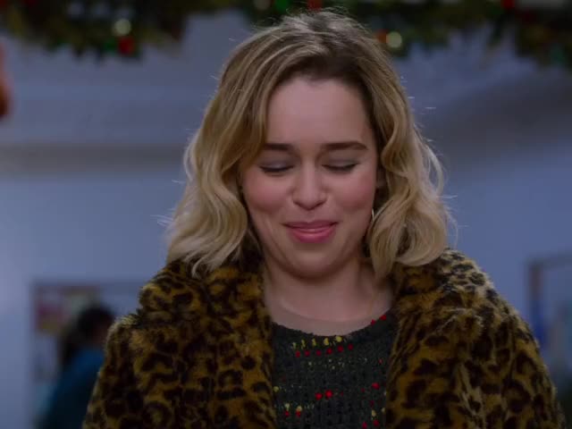 Last Christmas - Emilia Clarke goofy smile blushing bashful