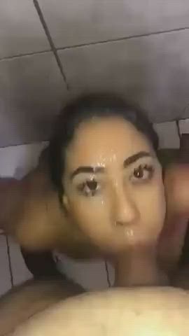 Spit Covered Enthusiastic Cum Dump Throat Pie on Slimy Fat Cock