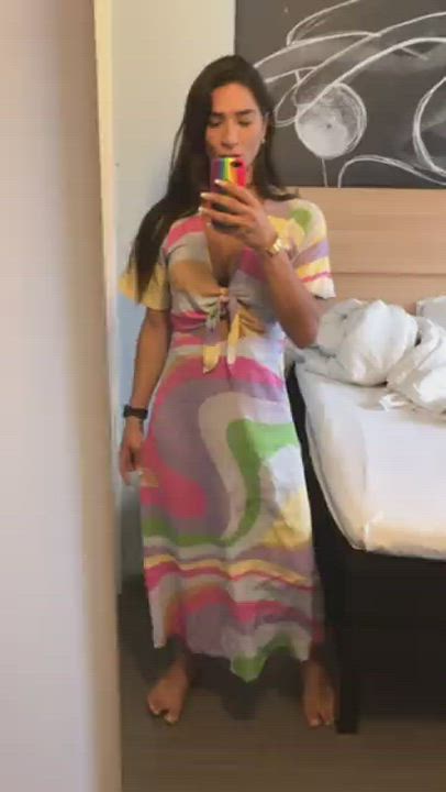 Adriana Lynn Close Up Dress Monster Cock Panties Selfie Teasing Trans