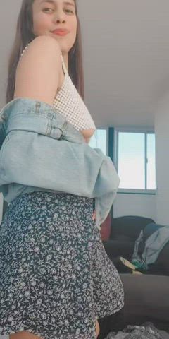 Would you have guessed that I hide a big cock under my skirt?
