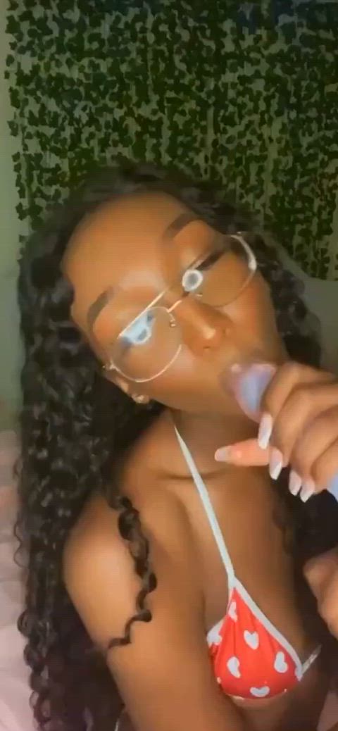 blowjob cute dildo ebony glasses swimsuit tgirl trans woman trans girls trap