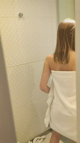 Big Tits Pussy Selfie Teen Topless Towel