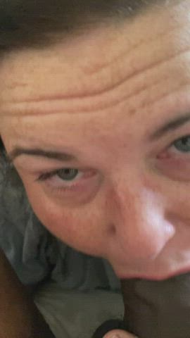 amateur bbc big dick blowjob freckles milf