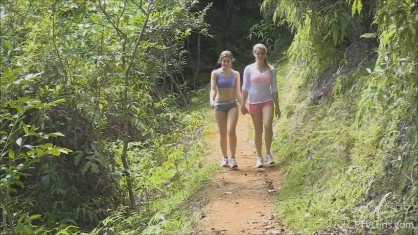 Two Cute Teens Hiking Nude