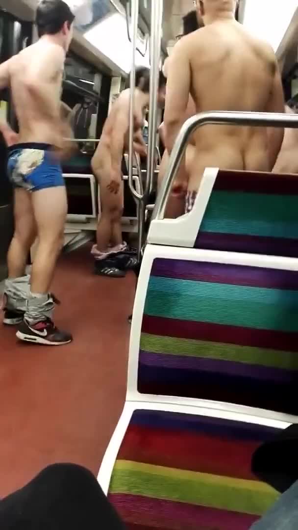 French Rugby Players Dancing Naked on the Paris Metro