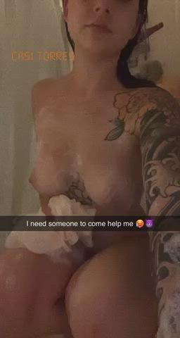 bbc caption cheating cuckold girlfriend hotwife shower tattoo