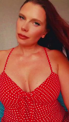 big tits boobs dress fake boobs redhead summer breeze