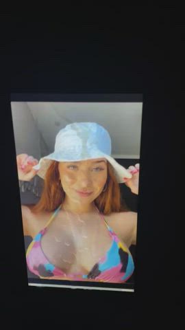 Turns out wearing that hat didn’t save you from a big cumshot on those hot tits
