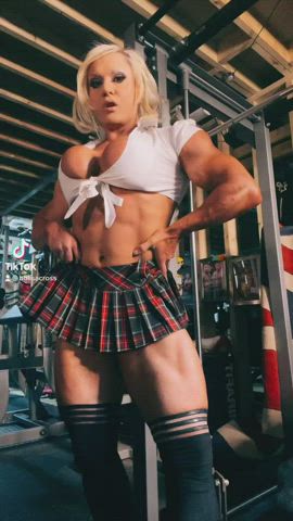 Muscle queen lisa cross schoolgirl
