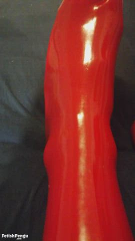 Red latex stockings