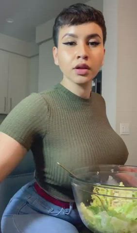 Clothed Touching Short Hair Tits Porn GIF
