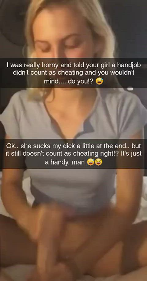 It's just handjob.. it's not cheating right!??