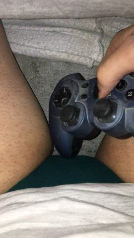cute gamer girl masturbating panties pussy vibrator wet jilling