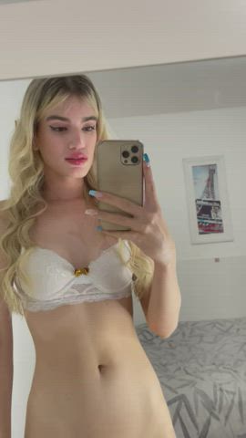 can you swallow all my big blonde girl cock? 🥵🍆💦